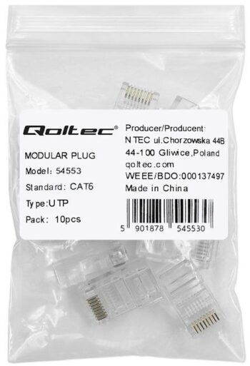 Plug di Rete Cat.6 UTP Conf.da 10Pz