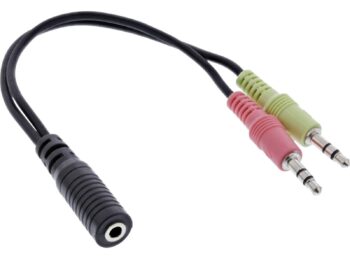 Adattatore audio da 2x 3,5mm (M) a 3,5mm F