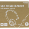 Cuffia Deltaco auricolare mono USB