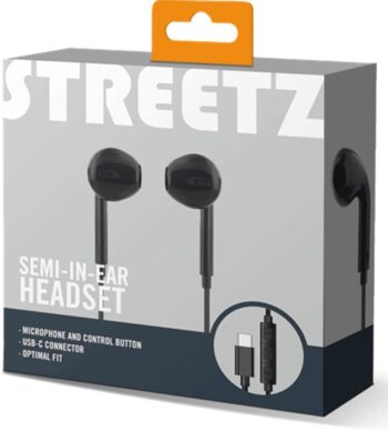 Auricolari Streetz con microfono USB-C Nero