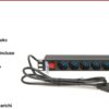 Multipresa Rack 19" 9 Posti univ.con int