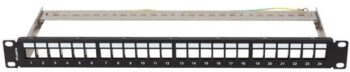 Patch Panel 24 Porte 1U vuoto Bk