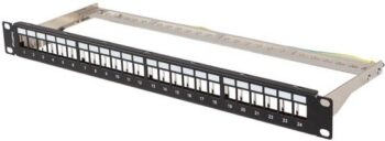 Patch Panel 24 Porte 1U vuoto Bk