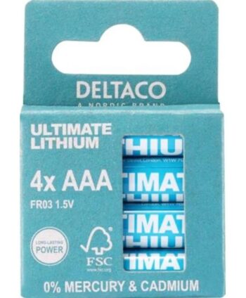 Batteria Deltaco AAA 1.5V Blister 4Pz
