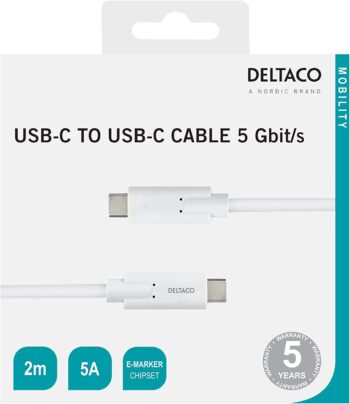Cavo USB 2.0 Type C M/M 5 Gbs 5A da 2Mt