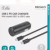 Caricatore Deltaco x auto 1x USB-C+Cavo USB-C