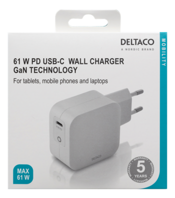 Alimentatore Deltaco x Notebook 1xUSB-C 61W