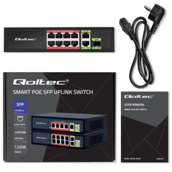 Switch di rete Qoltec 10 Porte Gigabit POE