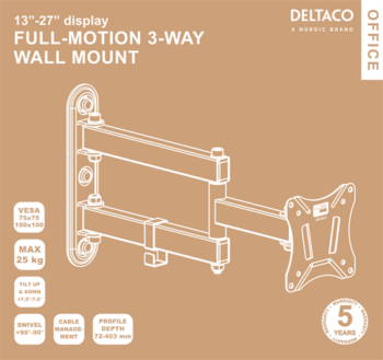 Braccio Deltaco a 3 snodi da 13" a 27"