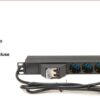 Multipresa Rack 19" 6 Posti con magnet.