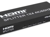 Splitter HDMI, 1 in a 4 out, 4K, HDCP nero