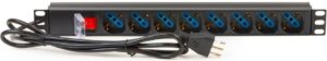 Multipresa Rack 19" 8 Posti univ.con int