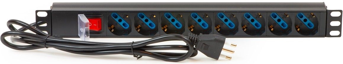 Multipresa Rack 19" 8 Posti univ.con int