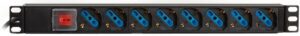 Multipresa Rack 19" 8 Posti univ.con int.C14