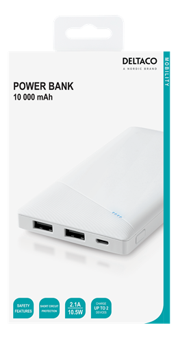 Power Bank Deltaco da 20000 mAh 2x USB-A