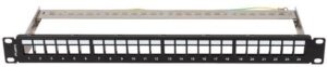 Patch Panel 24 Porte 1U vuoto Bk