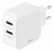 Caricatore Deltaco da casa 2xUSB 24W 4,8A