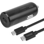 Caricatore Deltaco x auto 1x USB-C+Cavo USB-C