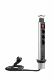 Multipresa per scriv. a scomparsa 3xSch.2xUSB