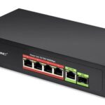 Switch di rete Qoltec 5 Porte Gigabit POE 65W + 1 SFP.