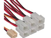 Cavo InLine alim. ventola 3pin F a 6x 3Pin M