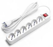 Multipresa a 6 Vie con Inter. 16A cavo 3Mt