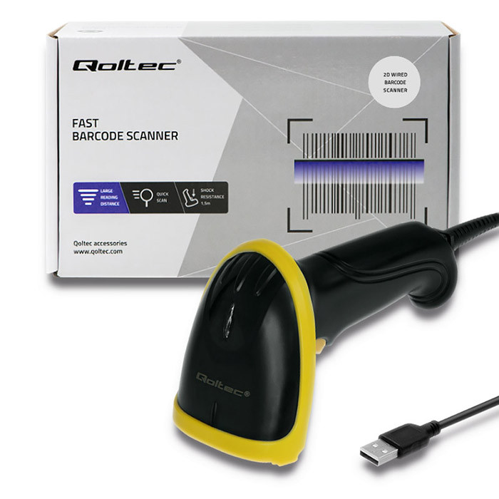 Lettore Barcode Qoltec 1D/2D Laser Usb - immagine 2