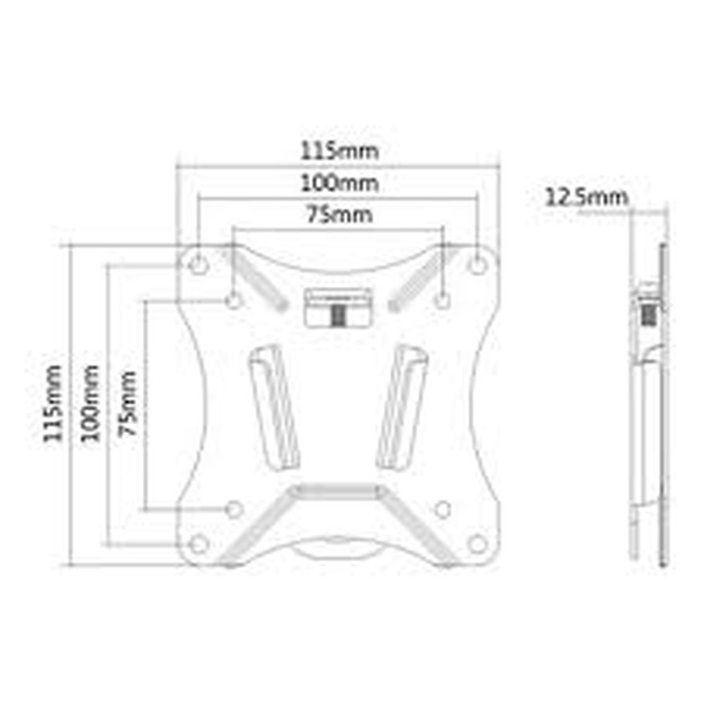 Supporto fisso Deltaco da 13" a 27" - immagine 2