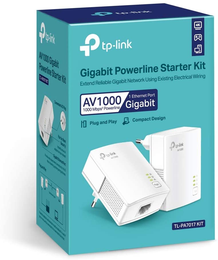 Powerline Tp-Link Ethernet Gigabit AV1000 kit . - immagine 2