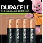 Batteria Duracell Ricaric. AA 2500mAh 4Pz