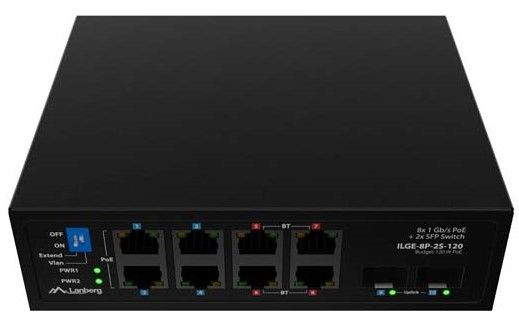 Switch di rete Lanberg 8 Porte Gigabit  POE 120W 4xPOE 4xPOE+ 2xSFP