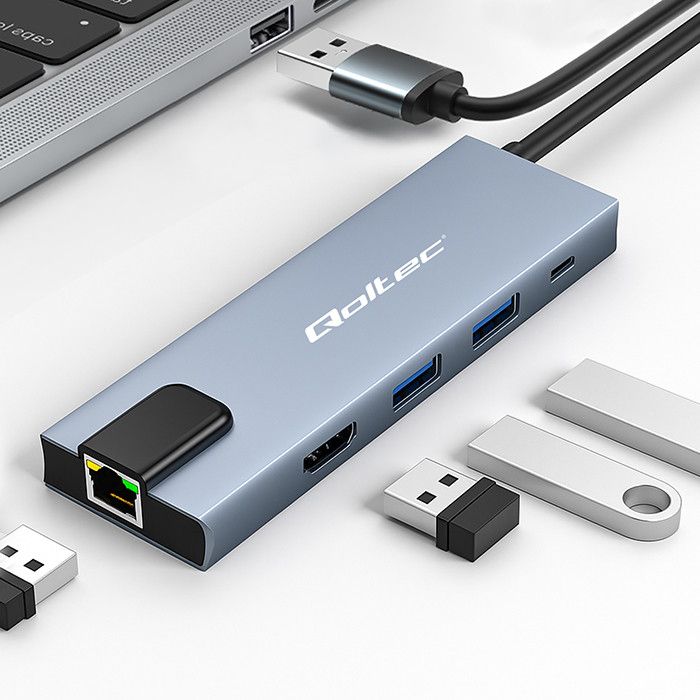 Multiporta Type-C 2xUSB-A/HDMI/RJ45/USB-C PD - immagine 2