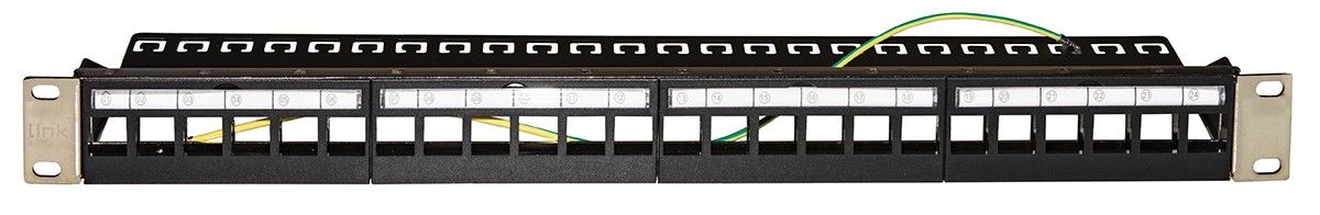 Patch Panel 24 Porte 1U vuoto Bk