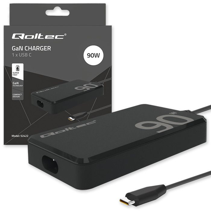 Alimentatore Qoltec per Notebook 90W USB-C - immagine 2