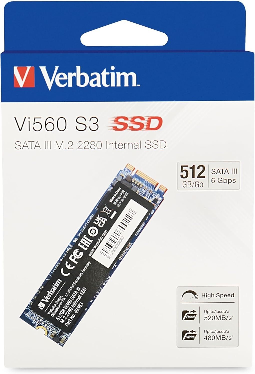Ssd Verbatim M.2 da 512Gb Vi560 2280 - immagine 2