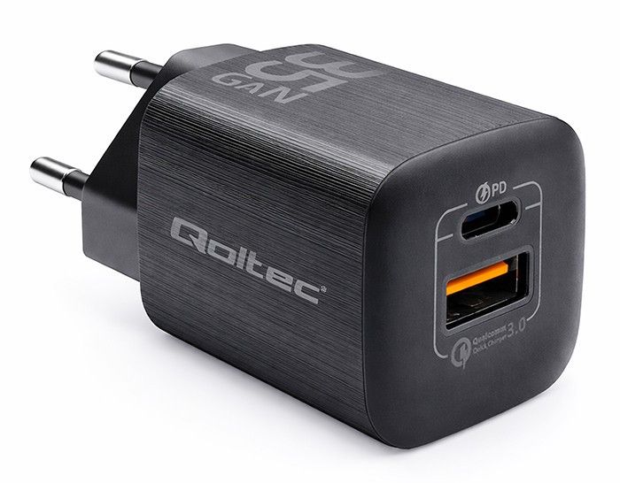 Caricatore Qoltec 35W 1xType C/1xUSB-A