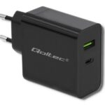 Caricatore Qoltec 45W 1xType C/1xUSB-A