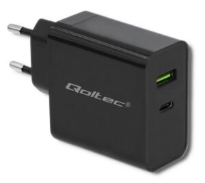 Caricatore Qoltec 45W 1xType C/1xUSB-A