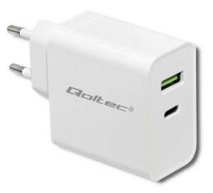 Caricatore Qoltec 45W 1xType C/1xUSB-A