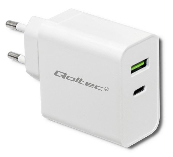 Caricatore Qoltec 45W 1xType C/1xUSB-A