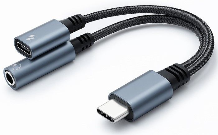 Adattatore da USB-C(M) a USB-C (F)+3,5mm