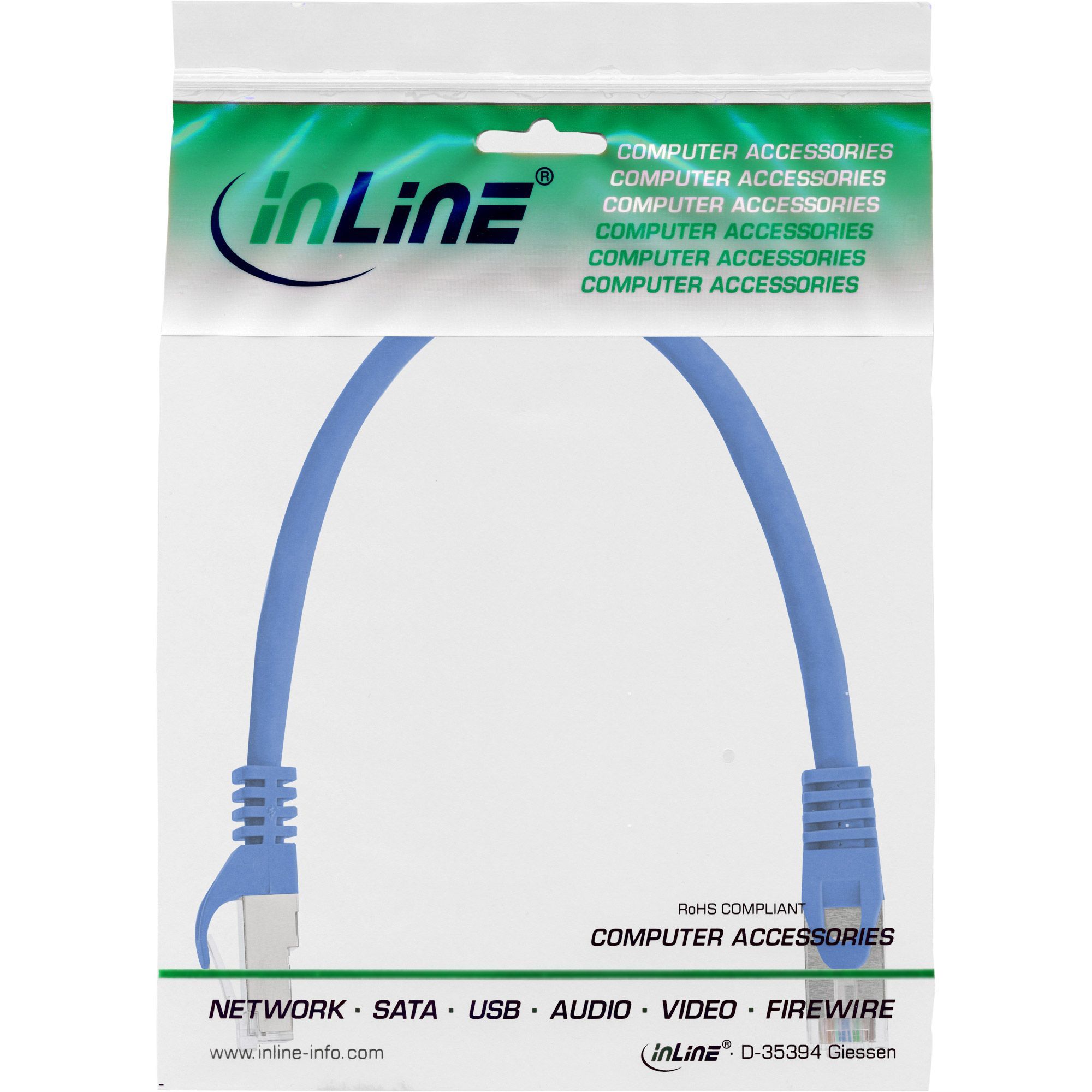 Cavo di rete Cat.5e F/UTP da 0,30Mt Blu - immagine 2