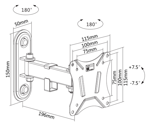 Braccio per monitor a 2 snodi da 13" a 27" - immagine 2
