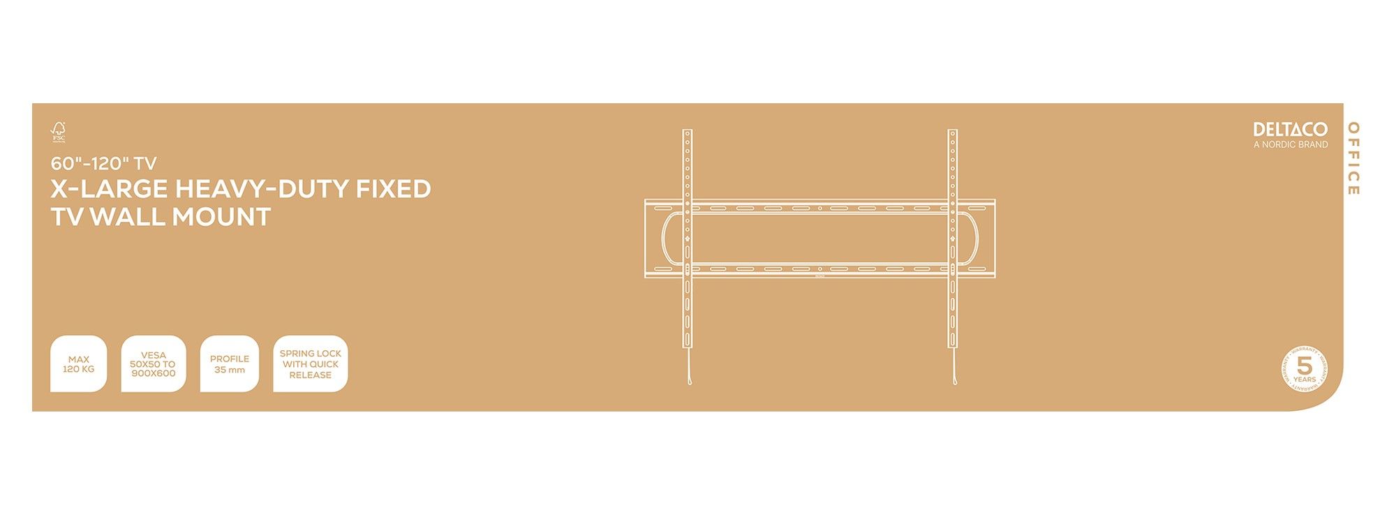 Supporto fisso per monitor TV da 60" a 120" - immagine 2