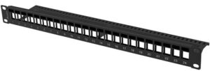 Patch Panel 24 Porte 1U vuoto Bk.
