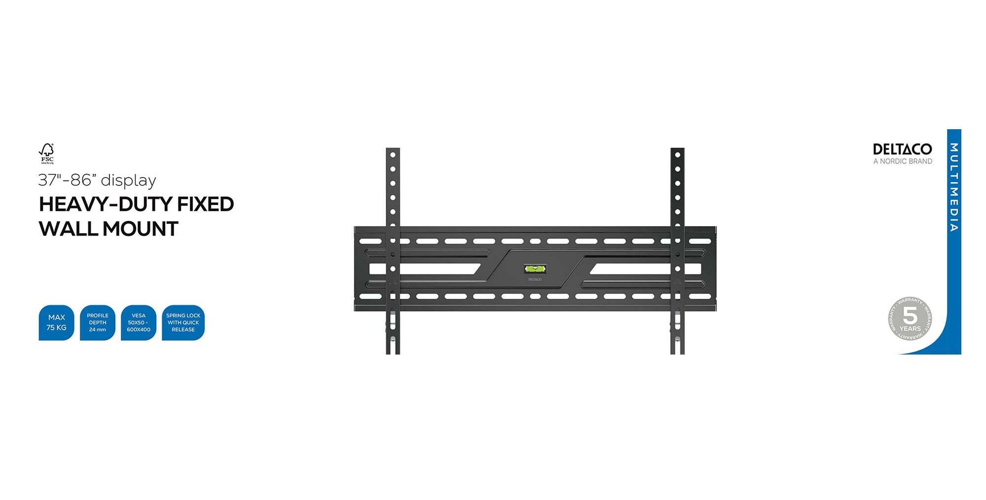 Supporto fisso per monitor Tv da 37" a 86" - immagine 2