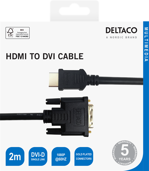 Cavo da Hdmi a DVI-D (18+1) da 2Mt - immagine 2