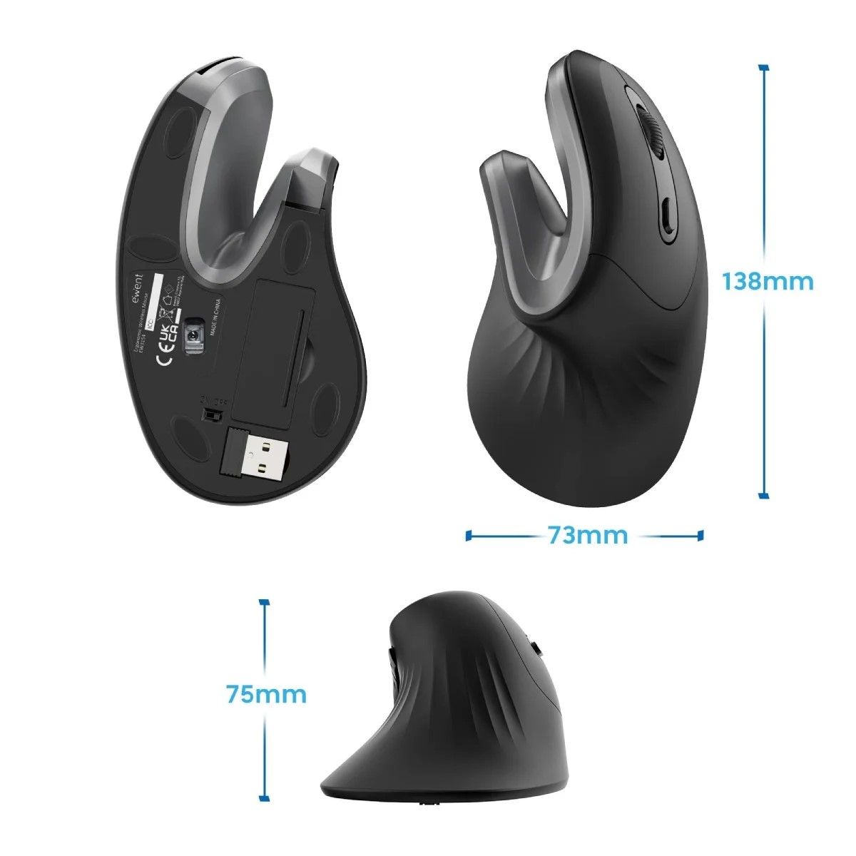 Mouse Wireless Impugnatura verticale EW3154 - immagine 2