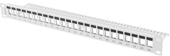 Patch Panel 24 Porte 1U vuoto Grigio. - immagine 2