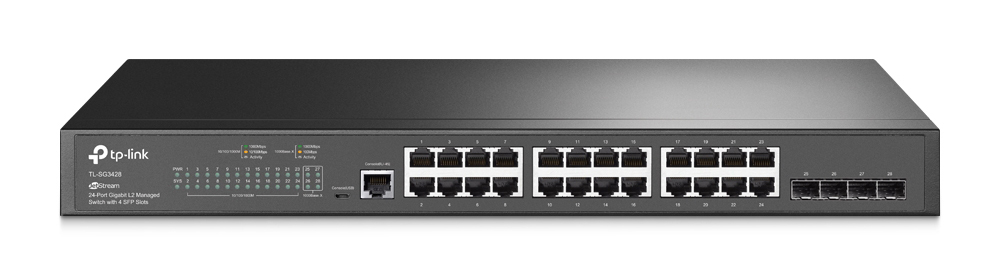 Switch 24 porte Gigabit L2 +4 Slot SFP Smart.